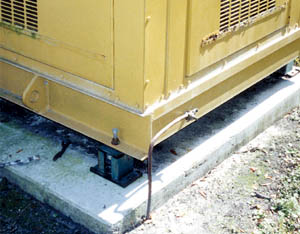 Figure 6. The emergency generator is also connected to the ring-ground, and is additionally grounded to reinforcing rods in its concrete pad