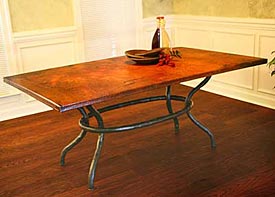 copper dining table