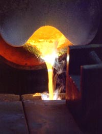 pouring bronze tiles