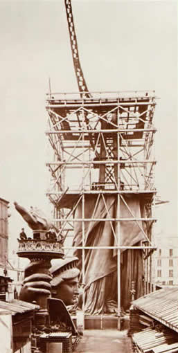french statue of liberty paris. Liberty being built in Paris