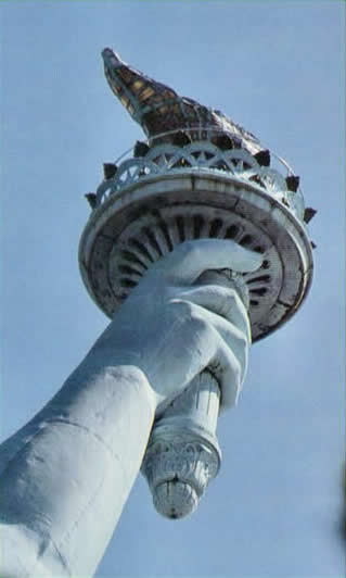 statue of liberty torch. View of Pendant on Torch