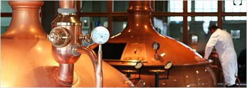 Copper vats at the Anchor Steam brewery