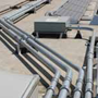 Bundled wiring on a rooftop
