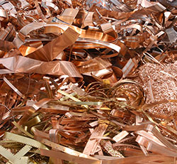 Copper scrap before it&rsquo;s recycled and reused.