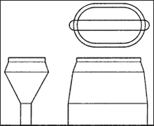 Tapered ob-round tube end