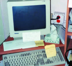 A typical workstation in the construction office