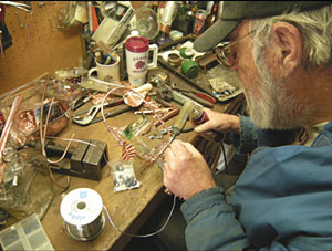 Bill Merrit, at work in his studio.