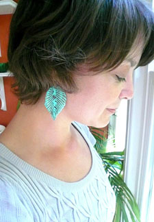 Jen Wofford with Patina Earrings