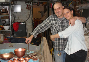 Elissa and Jay in their studio.