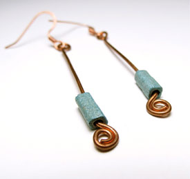 copper wire earrings