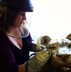 Heather at work in her studio