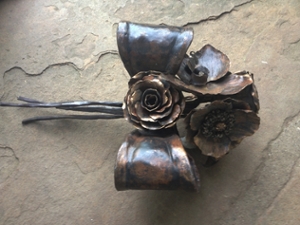 Bronze flower bouquet.