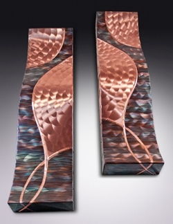 Ocean Swirls, Torched Copper Panel