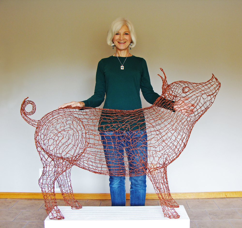 Ruth Jensen and Porcus Sculpture