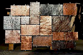 Hand hammered copper wall panel
