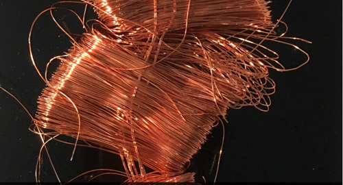 Closeup of Carl Duzen's copper wire work.