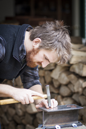 Will Nevin-Alderfer working in his studio in Brattleboro, VT.
