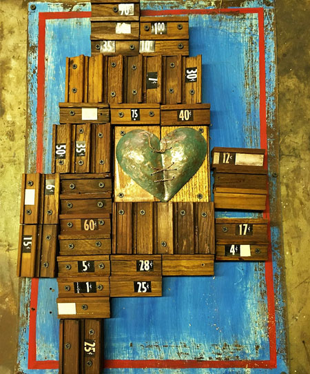 Mixed medium copper art piece by Vera Johnson.