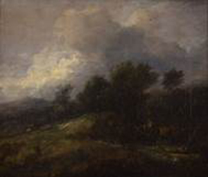 Thomas Gainsborough,  A Market Cart, Undated, Oil on canvas, 15¾ x 18" (Framed), MMAC Permanent Collection Gift by transfer from Corcoran Gallery of Art