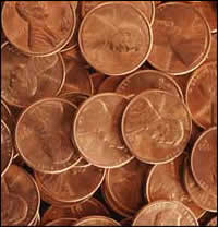 What causes pennies to get dirty?