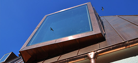 TECU Classic Copper seam-clad roof and rainwater goods from KME