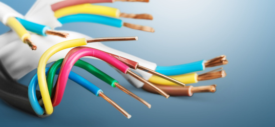 Close up image of electrical wires