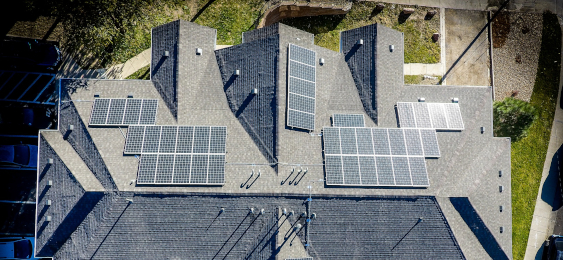 Solar panels on a roof