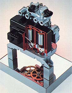 Two of the three hydraulic modulator motors wound with copper wire in new ABS VI brake system.