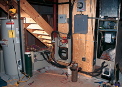HVAC system in the basement