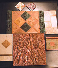metallic-colored tiles