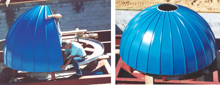 Installation of curved dome panels